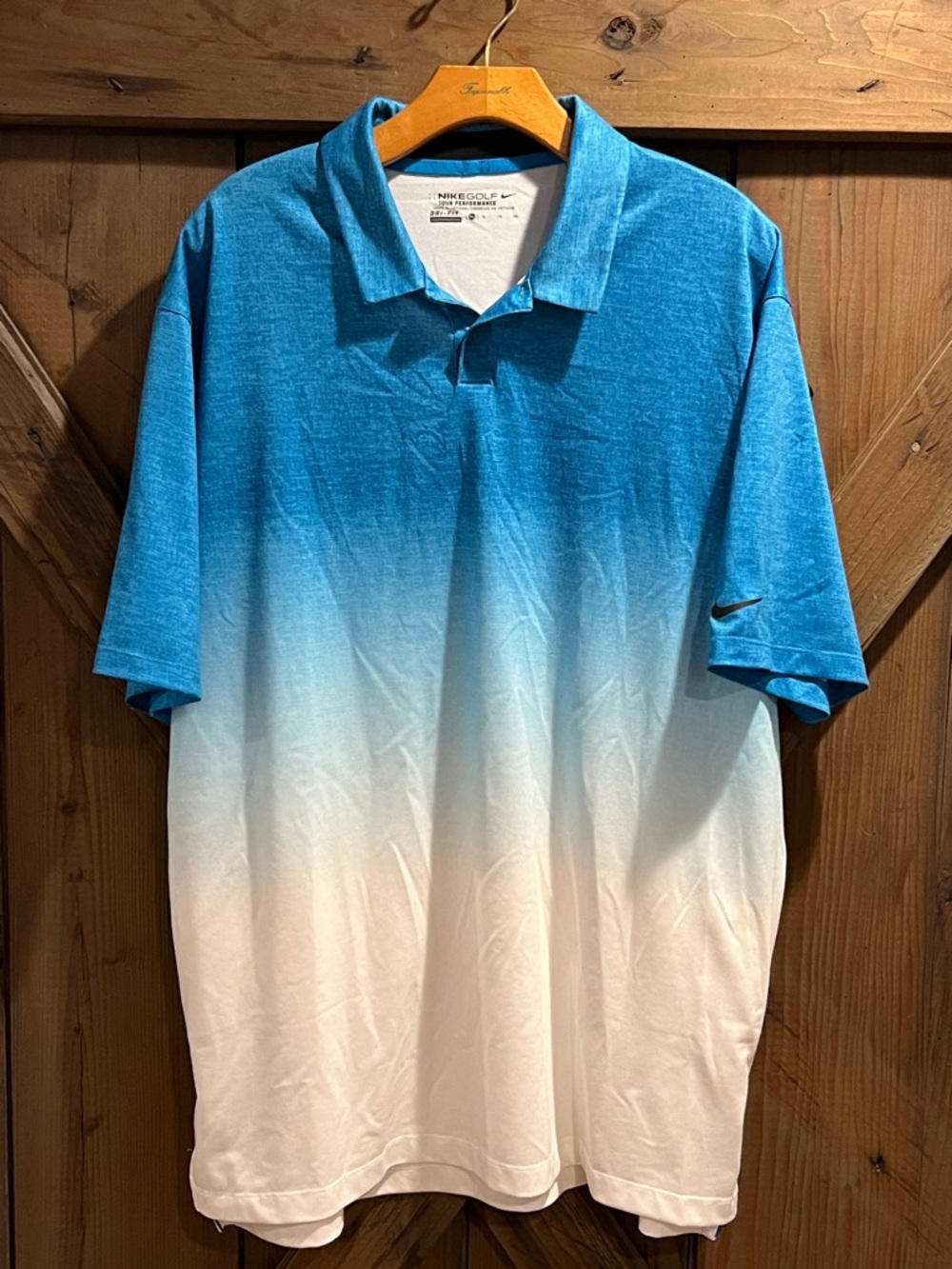 Nike Mens  Golf Dri-FIT Polo Shirt, Blue/White Ombré Gradient, Size XL